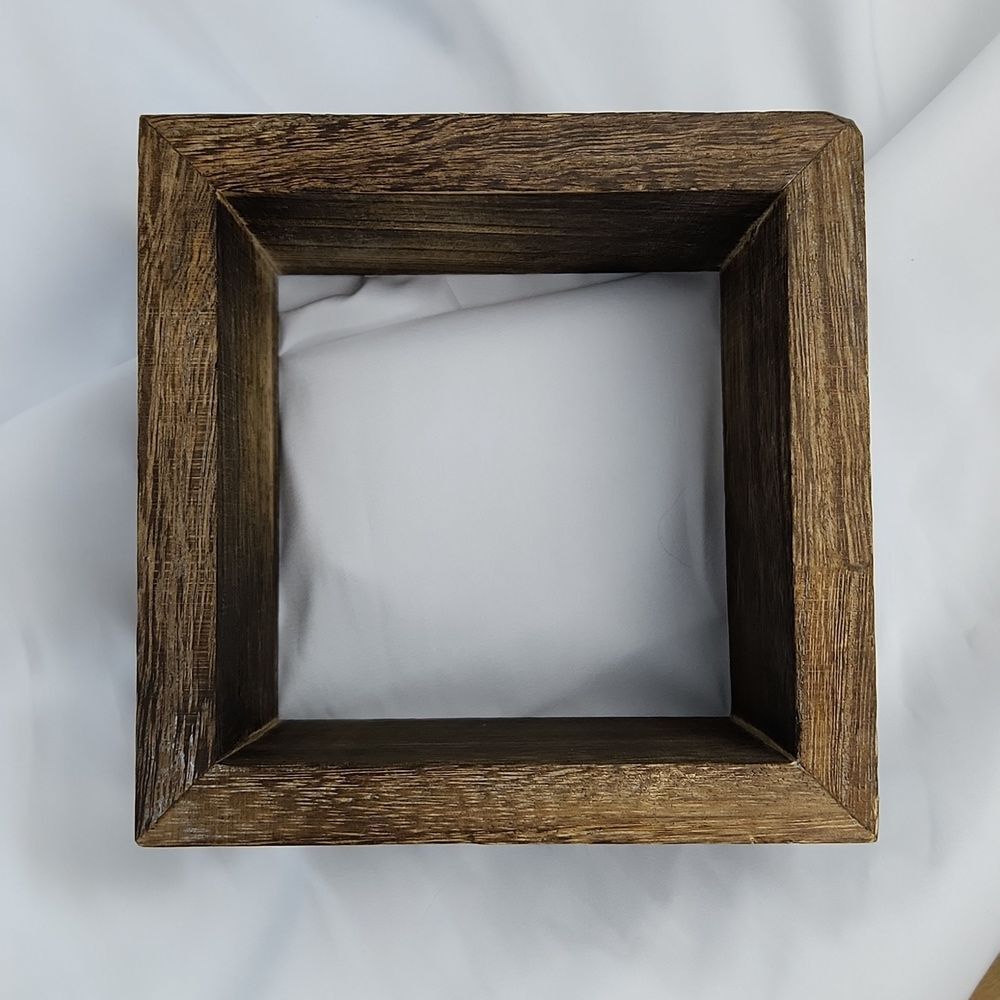 🔺️NWT The Container Store Brown Rustic Wood Square Display Shelf